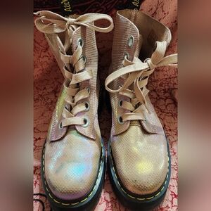 Pink Mermaid Holographic Molly Dr Martens UK8